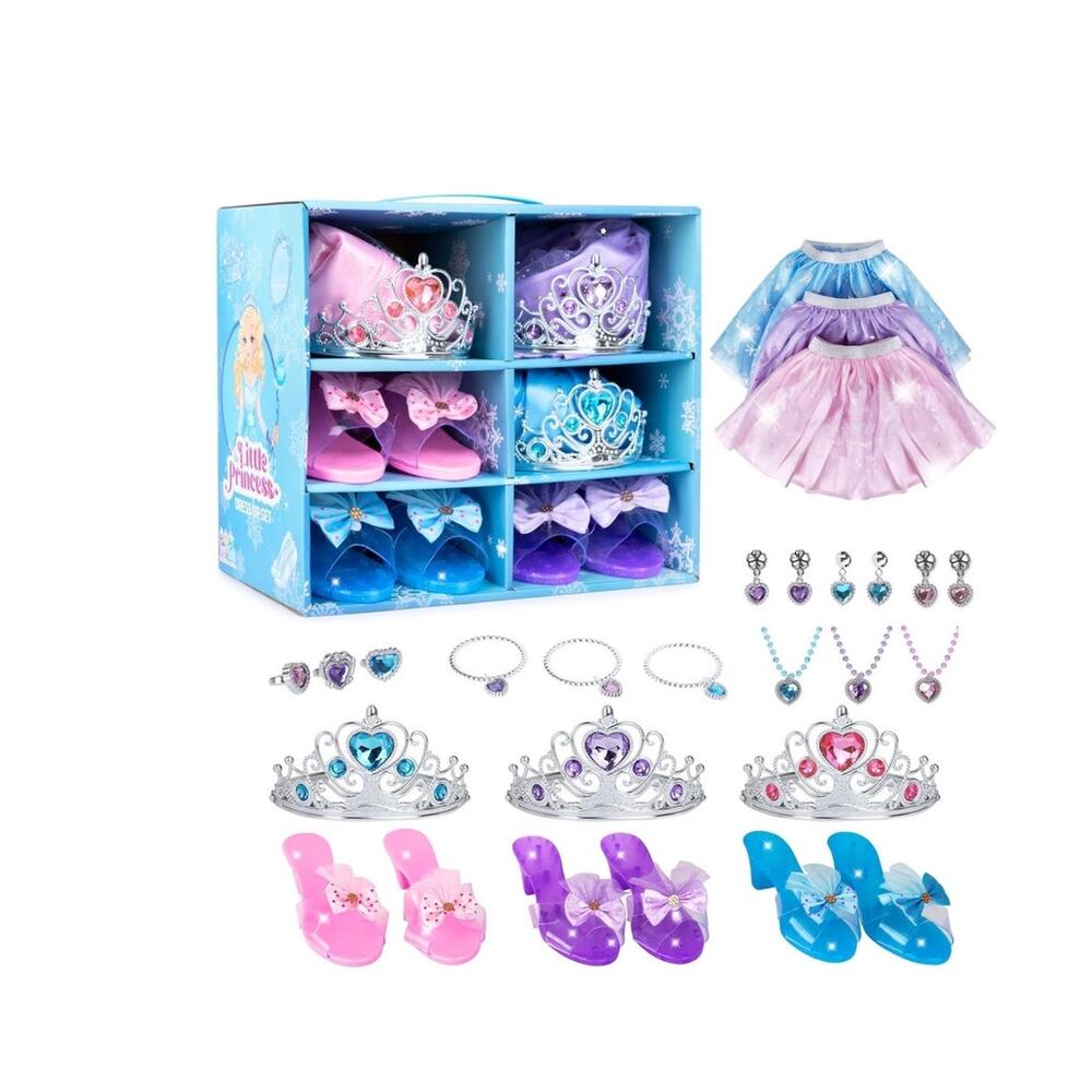 Toyvelt Toddler Girl Toys - Princess Dress Up Shoes and Jewelry Boutique Set